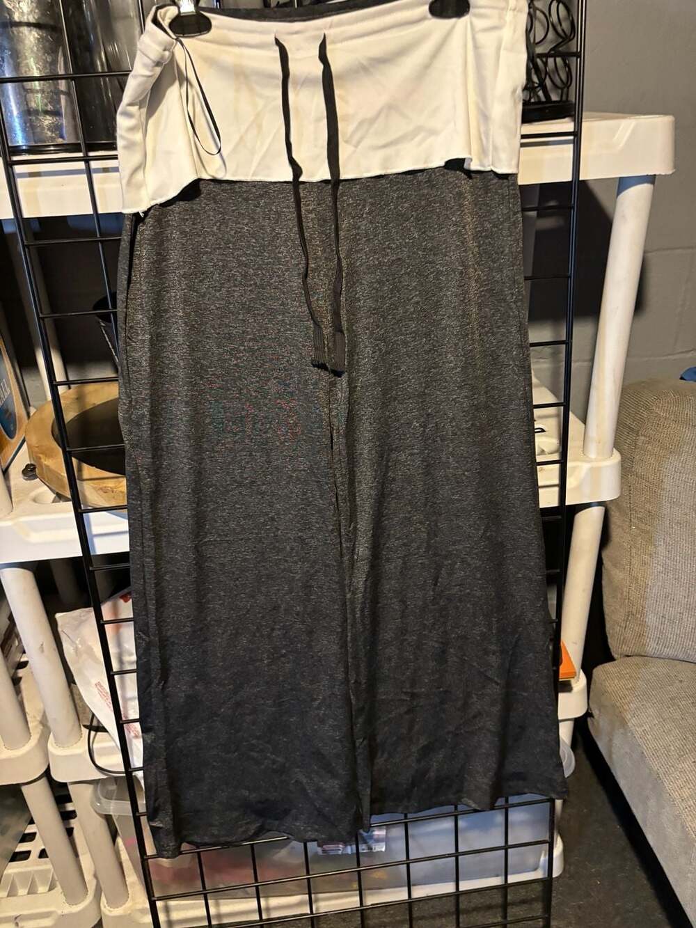 Foldover Waist Wide Leg Yoga Pants